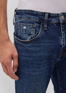 Leo Kolej G?lgeli Koyu Mavi Jean Pantolon  фото 7