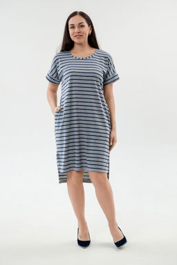 Туника женская из вискозы Полоса серо-черный - Амадэль фото 12