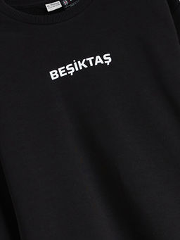 Bisiklet Yaka Erkek ?ocuk Be?ikta? Bask?l? Sweatshirt - Waikiki фото 3