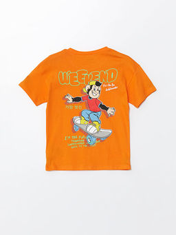 Bisiklet Yaka K?sa Kollu Nostaljik Maymun Bask?l? Erkek Bebek Ti??rt