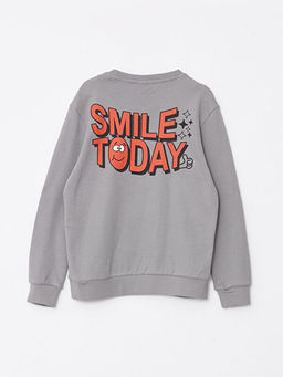 Bisiklet Yaka Bask?l? Uzun Kollu Erkek ?ocuk Ti??rt - Waikiki фото 2