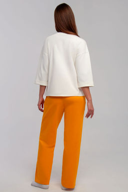 Арт. 10808  Пижама с брюками 44-52 (5 шт) Цвет:верх-молочный,низ-горчица