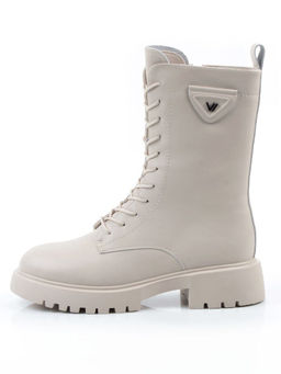 04-PAM366-2Z LT. BEIGE Ботинки зимние женские (натуральная кожа, 100% шерсть)