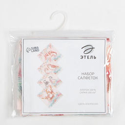 Набор новогодних салфеток Этель Pink magic, 40х40см - 4 шт, хлопок, саржа  фото 11