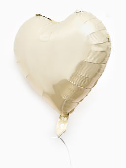 Цена за 2 шт. Воздушные шары фольгированные 17" "Сердце" цвет молочный сатин, набор 5 штук