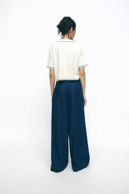 SHORT SLEEVE STITCHED KNIT JACKET - Zara фото 3