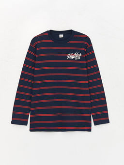 Bisiklet Yaka ?izgili Uzun Kollu Erkek ?ocuk Ti??rt