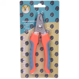 Цена за 2 шт. Когтерез для животных "ЗООУЛЬТРА", пружинный механизм, ручки прорезиненные - волна, цвет оранжевый / бирюзовый, 16см