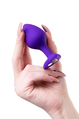 Анальная втулка ToDo by Toyfa Diamond Heart, силикон, фиолетовая, 8 см, 3 см