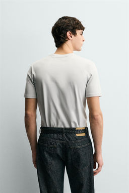 CAMISETA SLIM FIT B?SICA / Gris perla - Zara фото 3