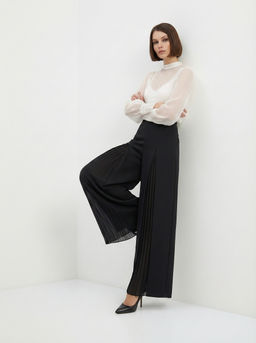 Блузка из органзы со съемным воротником OD-930-1 синий