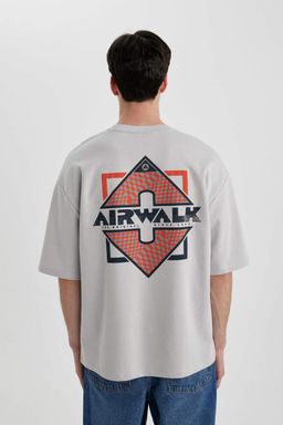 Свободная футболка Airwalk из плотной ткани с круглым вырезом и короткими рукавами - Defacto фото 7