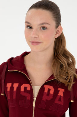 Женский бордово-красный базовый свитшот Неожиданная скидка в корзине - U.s. polo assn фото 9