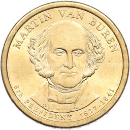 Монета 1 доллар 2008 года (Р) США 8-й президент США Мартин Ван Бюрен