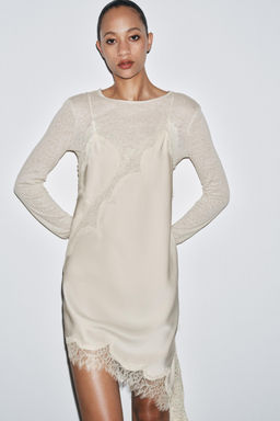 LONG SLEEVE T-SHIRT WITH LINEN - Zara фото 2