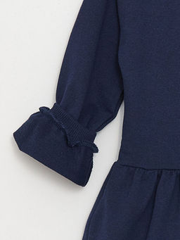 Bisiklet Yaka Bask?l? Uzun Kollu K?z ?ocuk Elbise - Waikiki фото 2