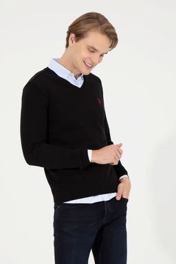 Мужской черный трикотажный свитер Basic - U.s. polo assn фото 3