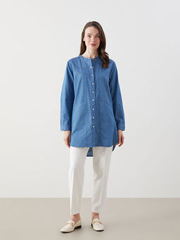 Bisiklet Yaka Kad?n Jean Tunik