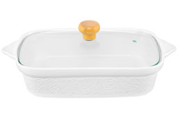 Блюдо д/зап и серв 30*18*13 см 1,1 л Розы прямоуг + стекл крышка на дер подставке - Elan gallery фото 29