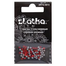 Страз клеевой "Zlatka" ZRTG-0872 SS08 цветные 2.4 мм стекло 5 x 72 шт в пакете с картонным еврослотом №20 св.красный (Light Siam)