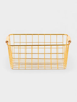 Корзина для хранения «Доляна. Голден», 29.5×22×12.5 см, золотистая