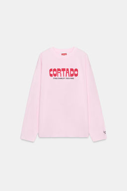 CAMISETA ESTAMPADO CORTADO / Rosa - Zara фото 4
