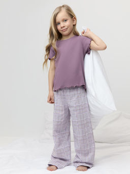 К 1636/спелый виноград,шотландская клетка пижама для дев