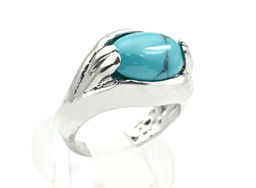Кольцо с бирюзой (имитация) овал 10*14мм