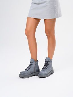 Ботинки 319.taskanagr.Вакса серая/шерсть