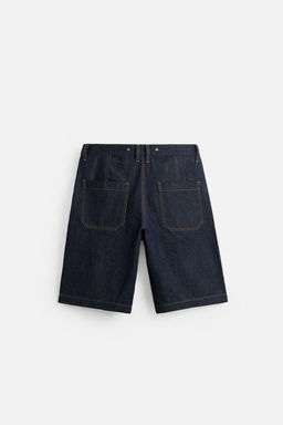 BAGGY FIT DENIM BERMUDA SHORTS WITH STITCHING - Zara фото 7
