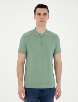 _a_la Slim Fit Fermuarl_ Polo Yaka Triko Ti__rt