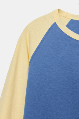 CAMISETA RANGLAN MANGA LARGA / Crudo / Azul - Zara фото 5