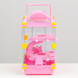 Клетка для грызунов Пижон, 31 х 24 х 46 см, розовая  фото 3