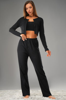 Женская пижама - тройка из ажурного хлопка Happyfox