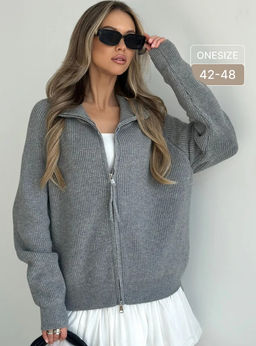 K13308 Джемпер (вязаный трикотаж) СЕРЫЙ