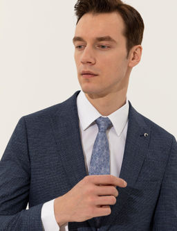 Lacivert Slim Fit Tak_m Elbise - Cacharel фото 2