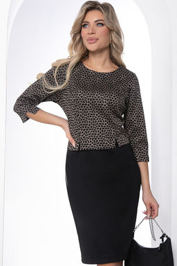 Платье Кэтрин (черно-коричневое) П8818