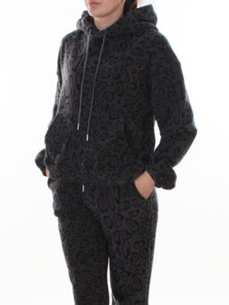 003 DK. GRAY/LEOPARD Костюм спортивный зимний женский (95% хлопок, 5% полиэстер)