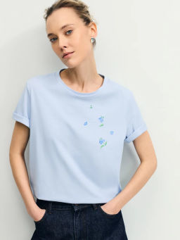 Футболка из хлопка с принтом / Zarina