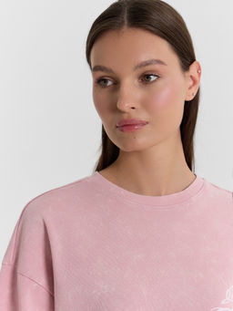 Футболка женская Mark Formelle пыльный розовый с обработкой эйсид из хлопка  фото 4