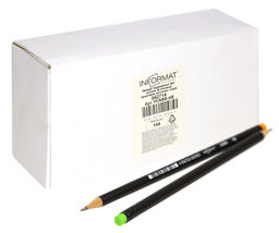 Цена за 5 шт. Карандаш чернографитный деревянный INFORMAT Dark НВ с ластиком, заточенный, круглый, принт...