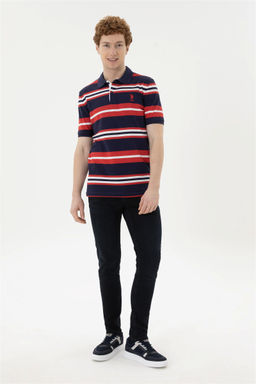 Мужская темно-синяя футболка с воротником-поло - U.s. polo assn фото 4