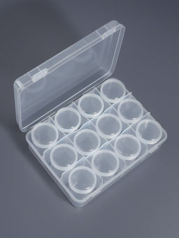 Органайзер для хранения мелочей, 12 баночек, 18.5×14×5 см, прозрачный