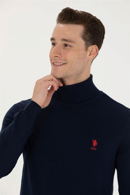 Мужской темно-синий базовый свитер - U.s. polo assn фото 2