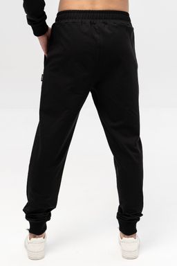 Брюки из хлопкового футера 418M3-31 черный - Solo mio фото 8