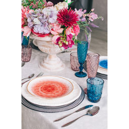 Тарелка Доляна Космос, d=21.2 см, фарфор, белая, красная