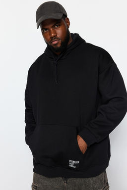 TRENDYOL MAN Antrasit Buyuk Beden Oversize Basic Rahat Kapusonlu Etiketli Ici Polarl? Sweatshirt TMNAW24AO00000 - Trendyolmilla фото 17