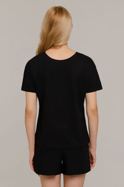 Арт. 9108 Пижама с шортами 42-50 (5 шт) Цвет:верх-черный,низ-черный - Калинка фото 6