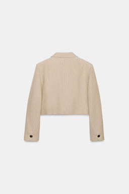 BLAZER CROPPED RAYAS ZW COLLECTION / Beige - Zara фото 8
