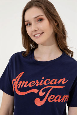 U. S. Polo Assn Женская темно-синяя укороченная футболка с круглым вырезом - U.s. polo assn фото 8